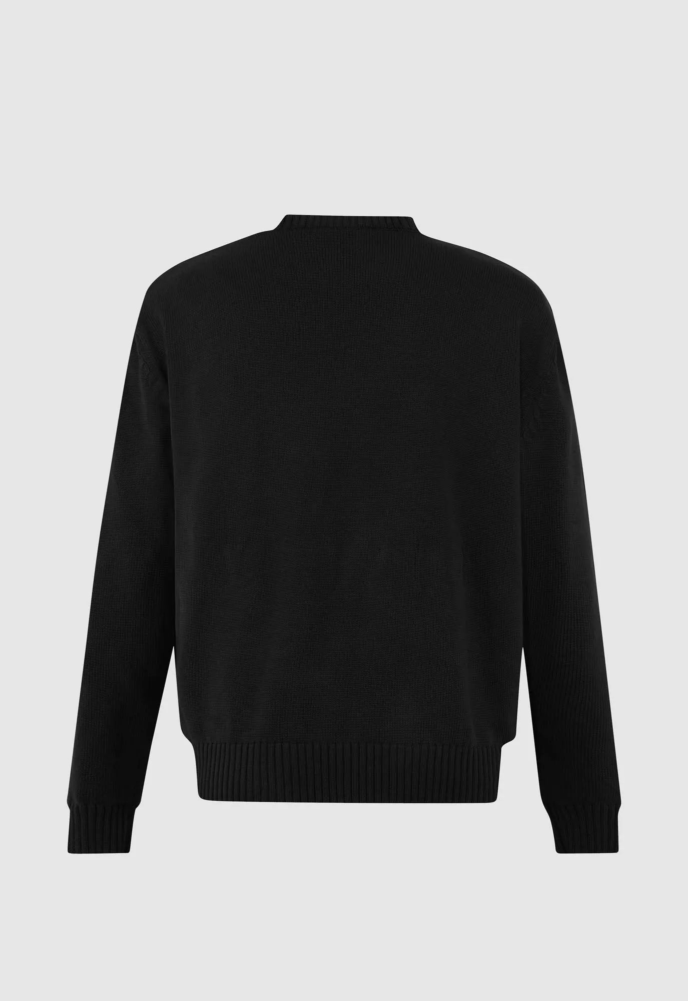 Alpha Cross Knit Sweater In Black