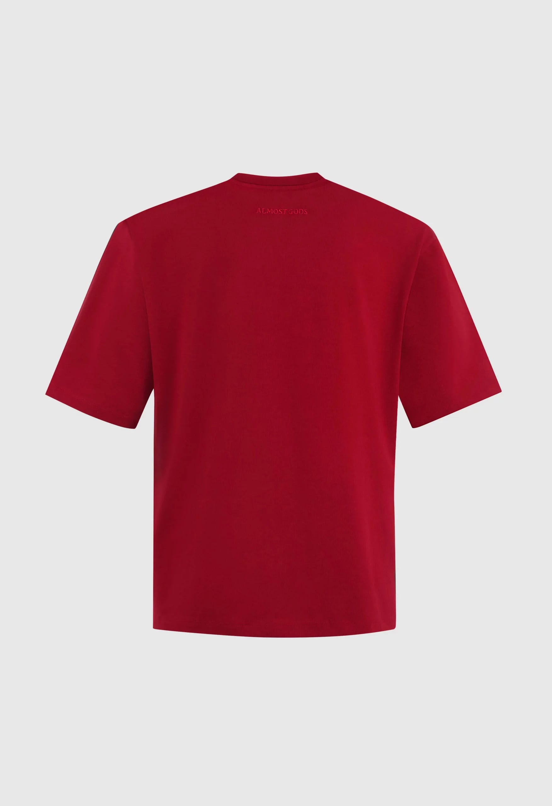 Alpha Cross Embroidered Boxy Tee In Red