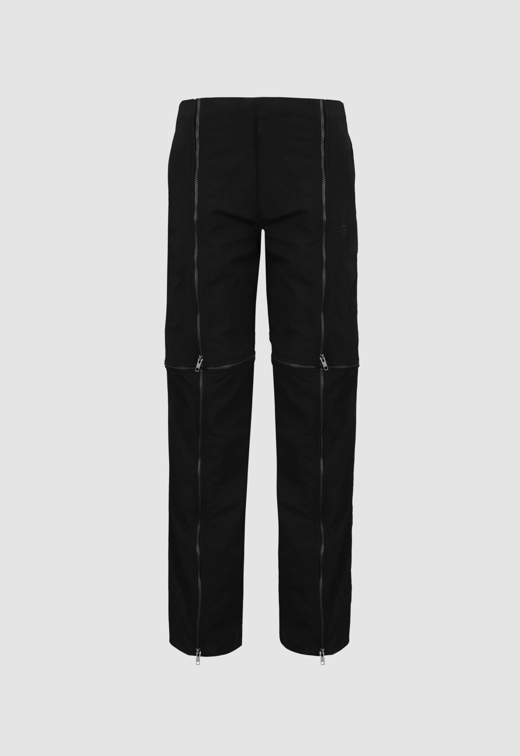 Crushed Nylon Detachable Zip Pants In Black