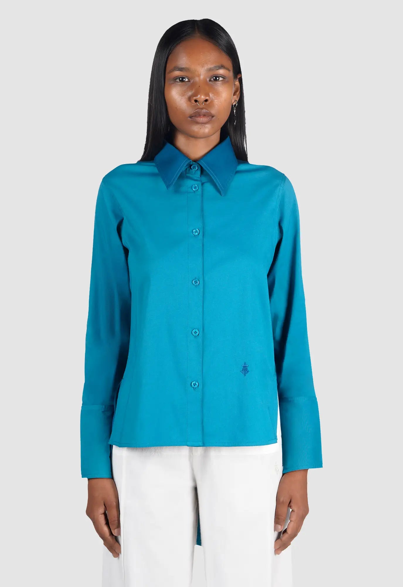 Contrast Shirt with Bow