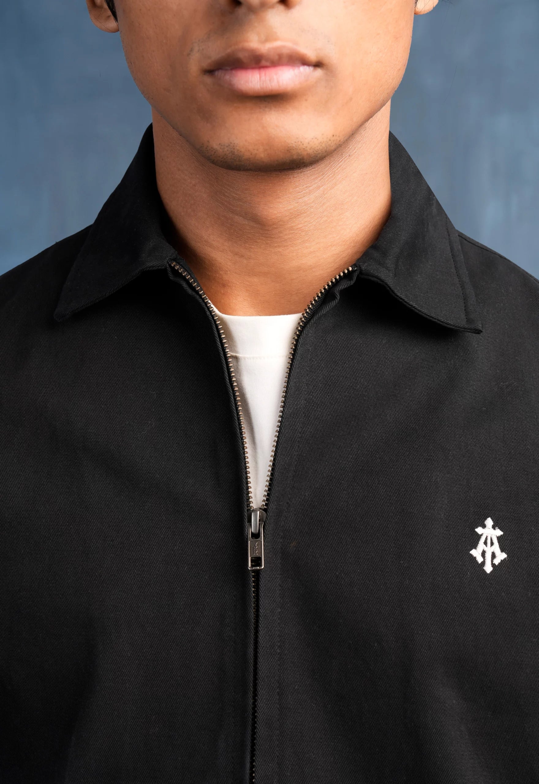 Constructed Artist Jacket In Black Cotton Twill