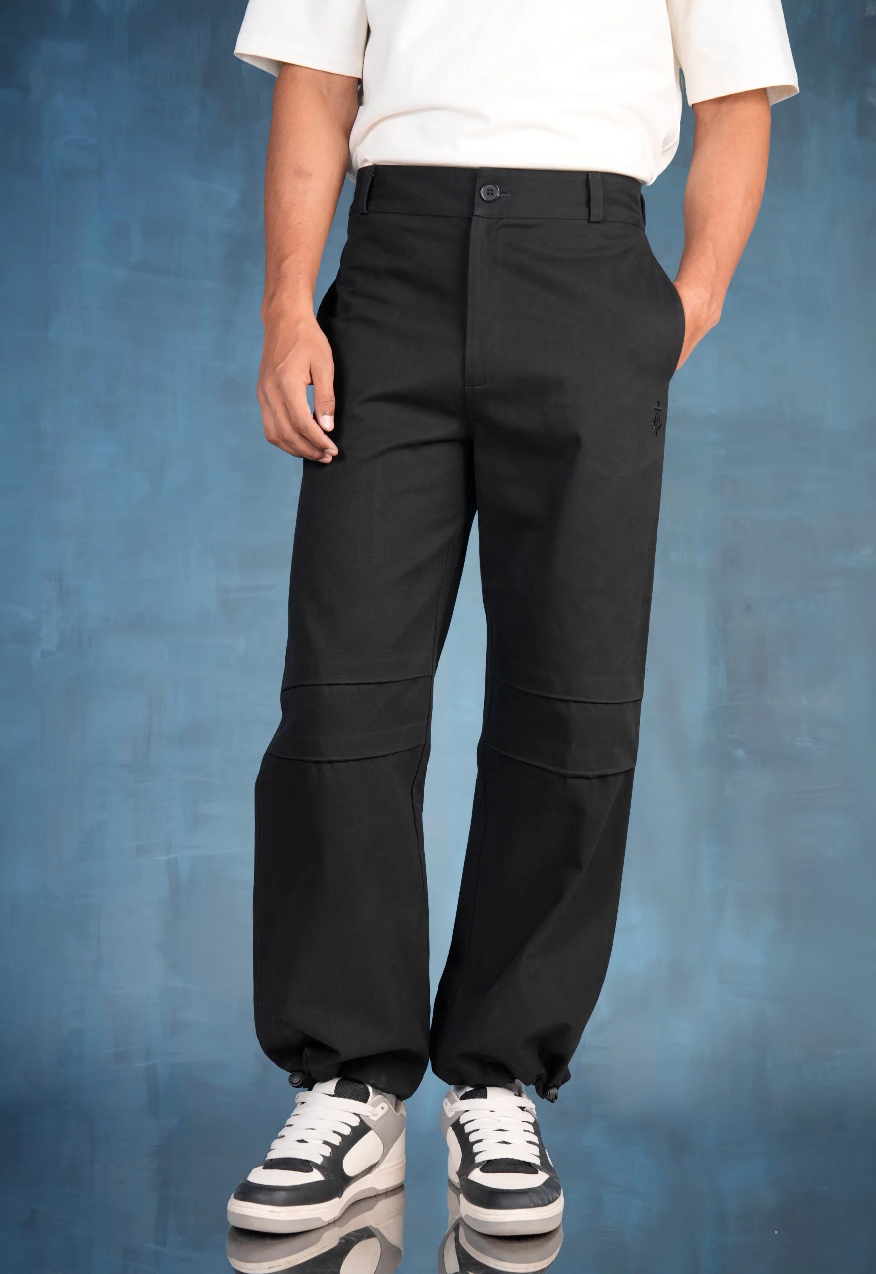 Constructed Twill Pants In Black