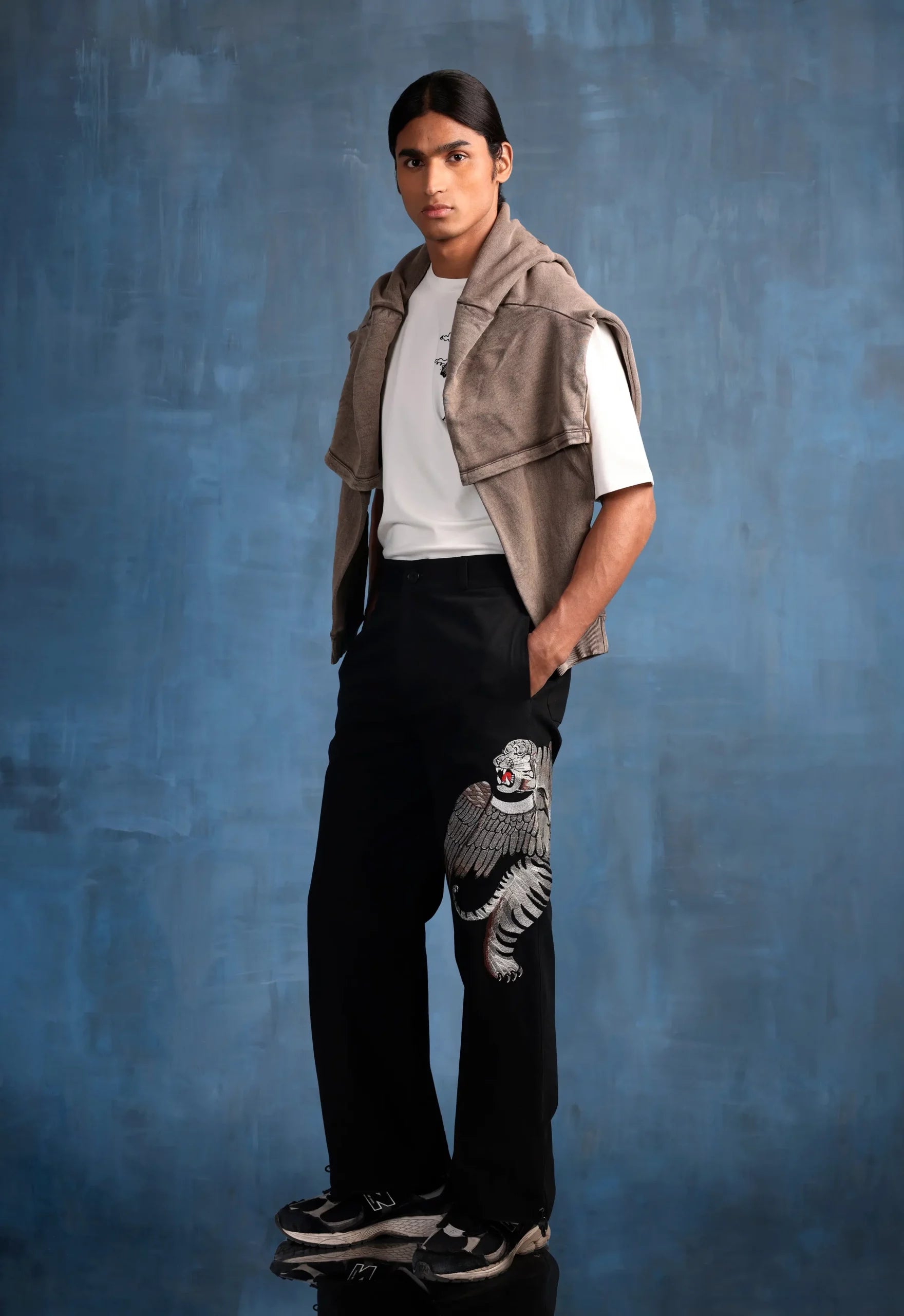 Winged Tiger Embroidered Pants