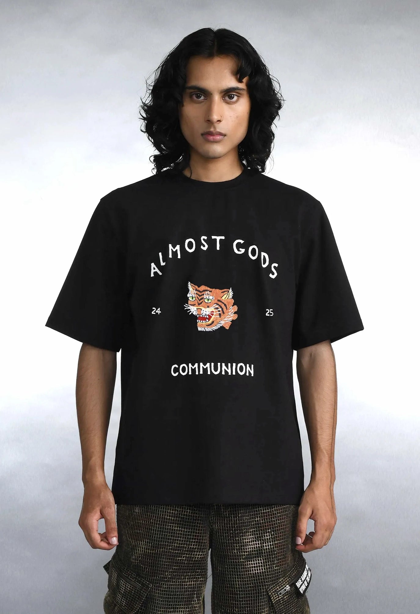 Saigon Hand Embroidered Relaxed Tee In Black