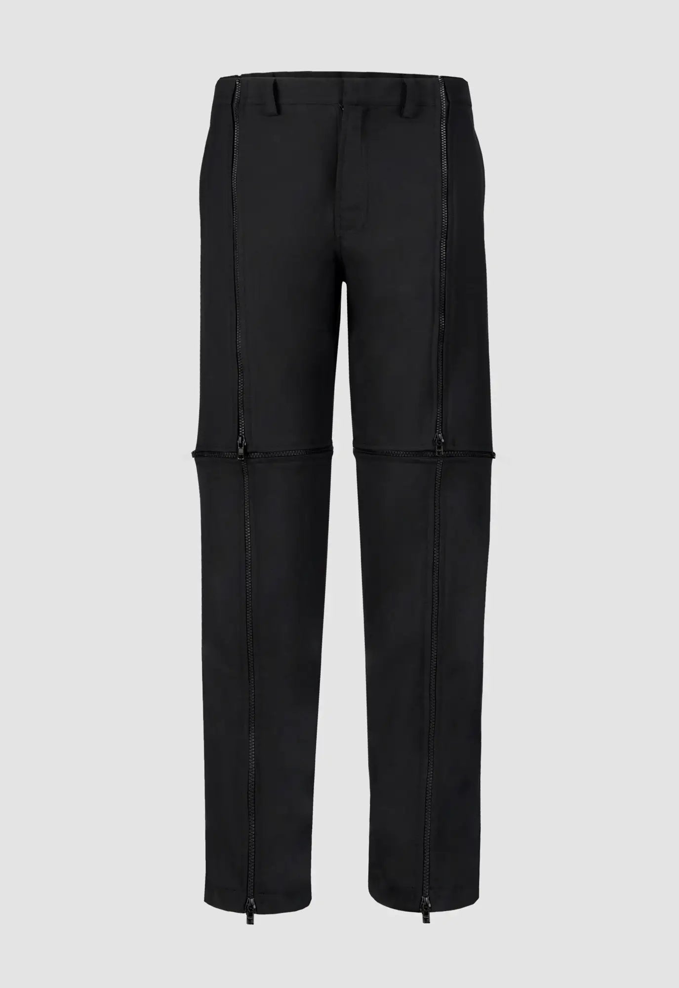 Detachable Cotton Zip Pants In Black