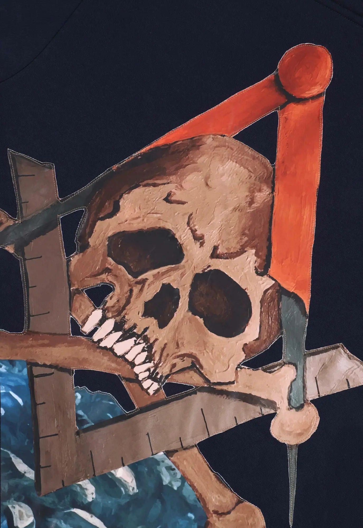 All Seeing Patched Hoodie in Navy Blue