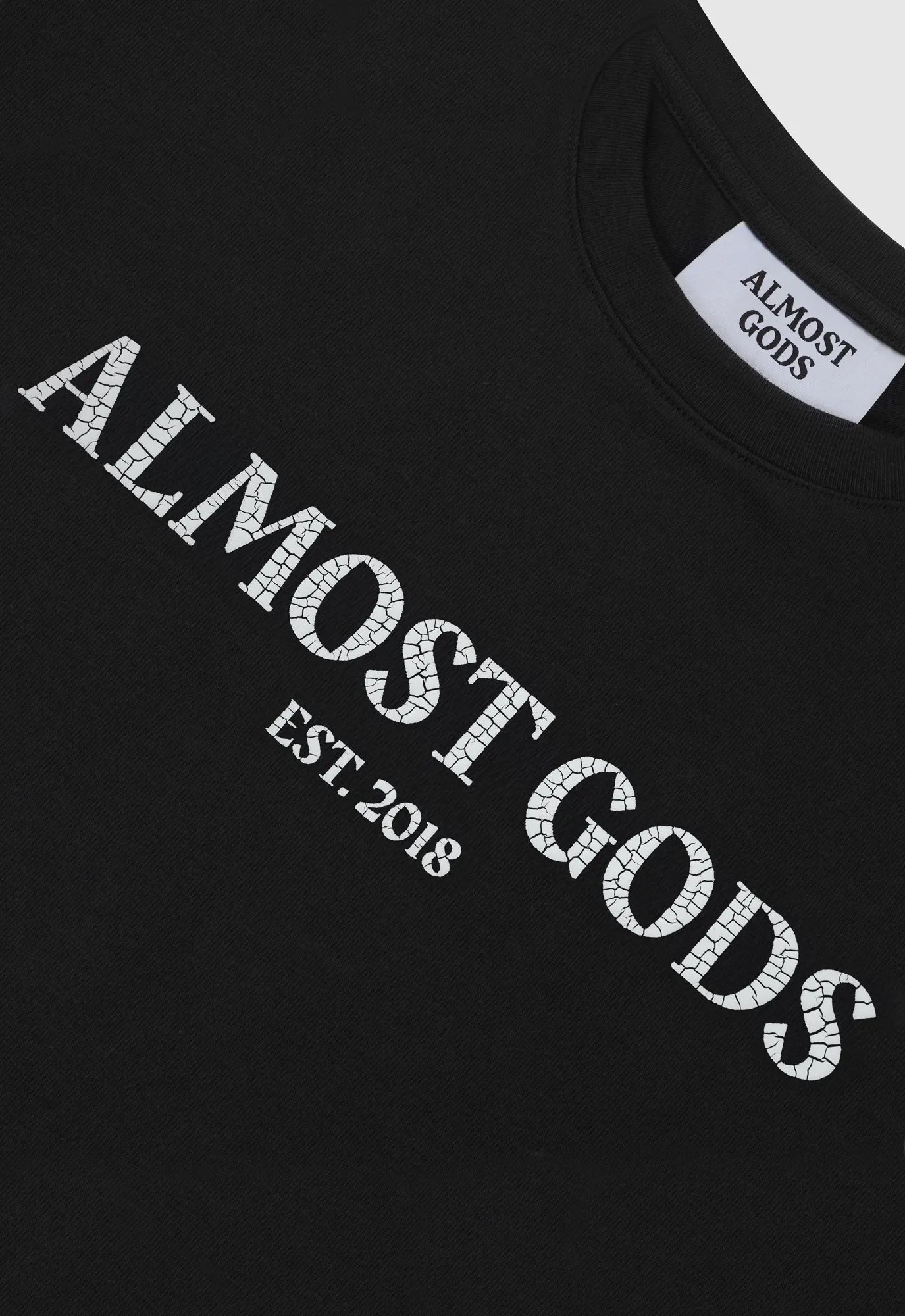 Cracked Logo Relaxed Tee in Black