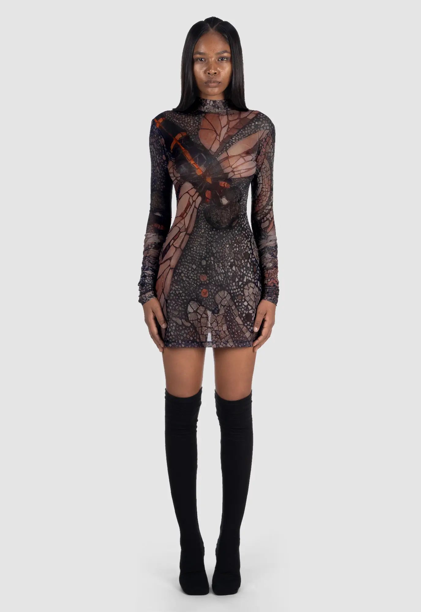 Dragonfly Knit Dress in Mesh
