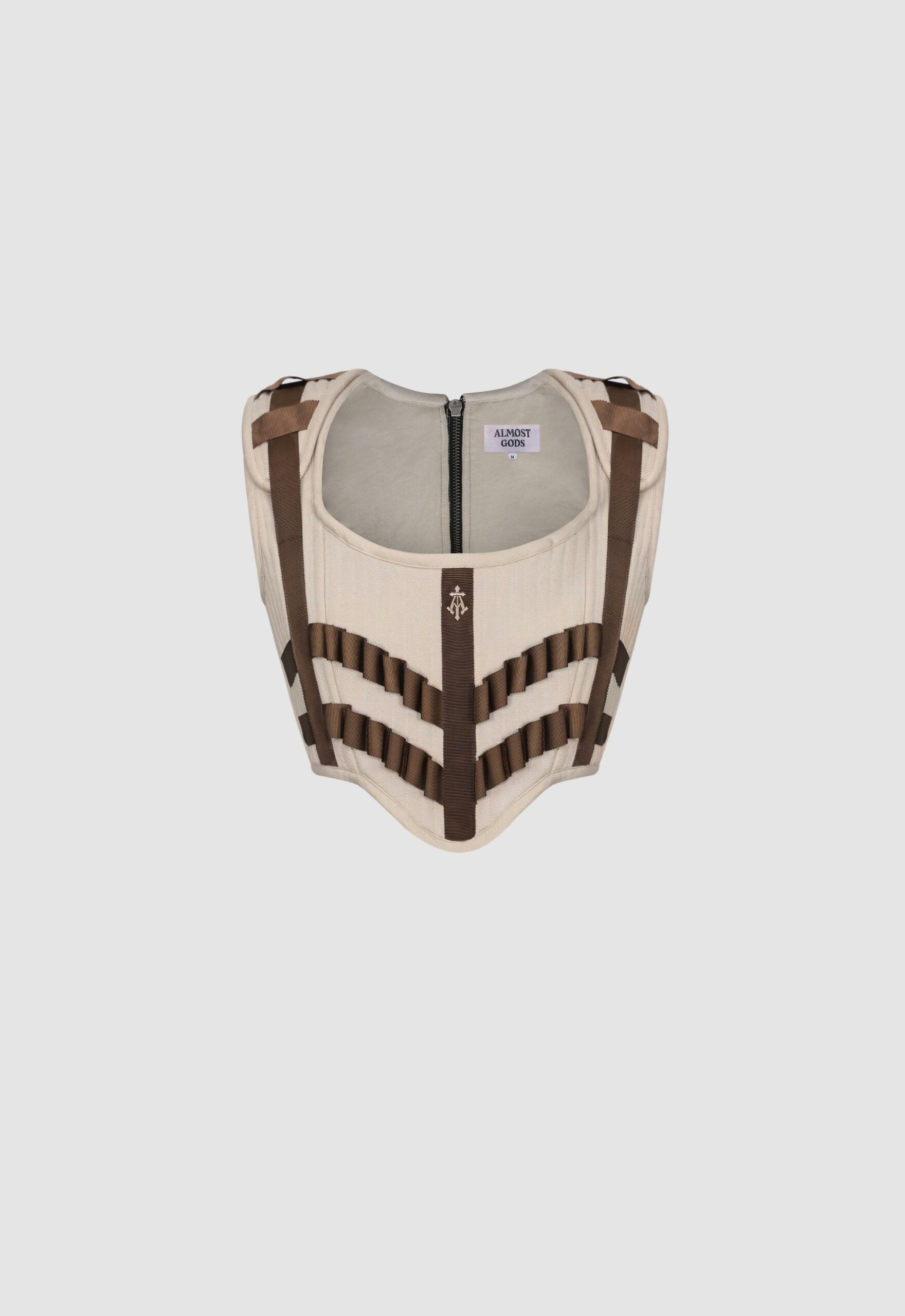 Dune Quilted Corset In Brown