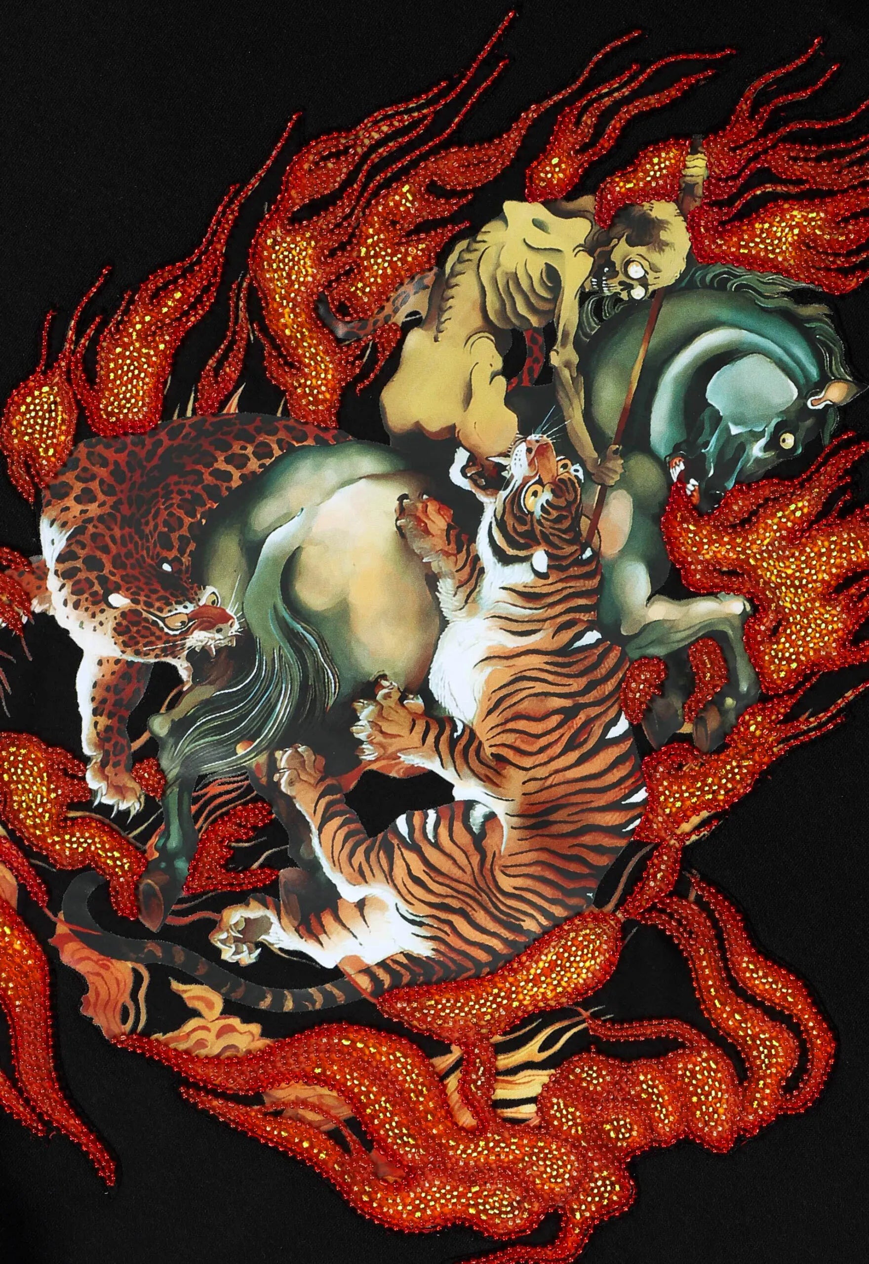 Dynamis Hand Embroidered Kardana Hoodie In Black