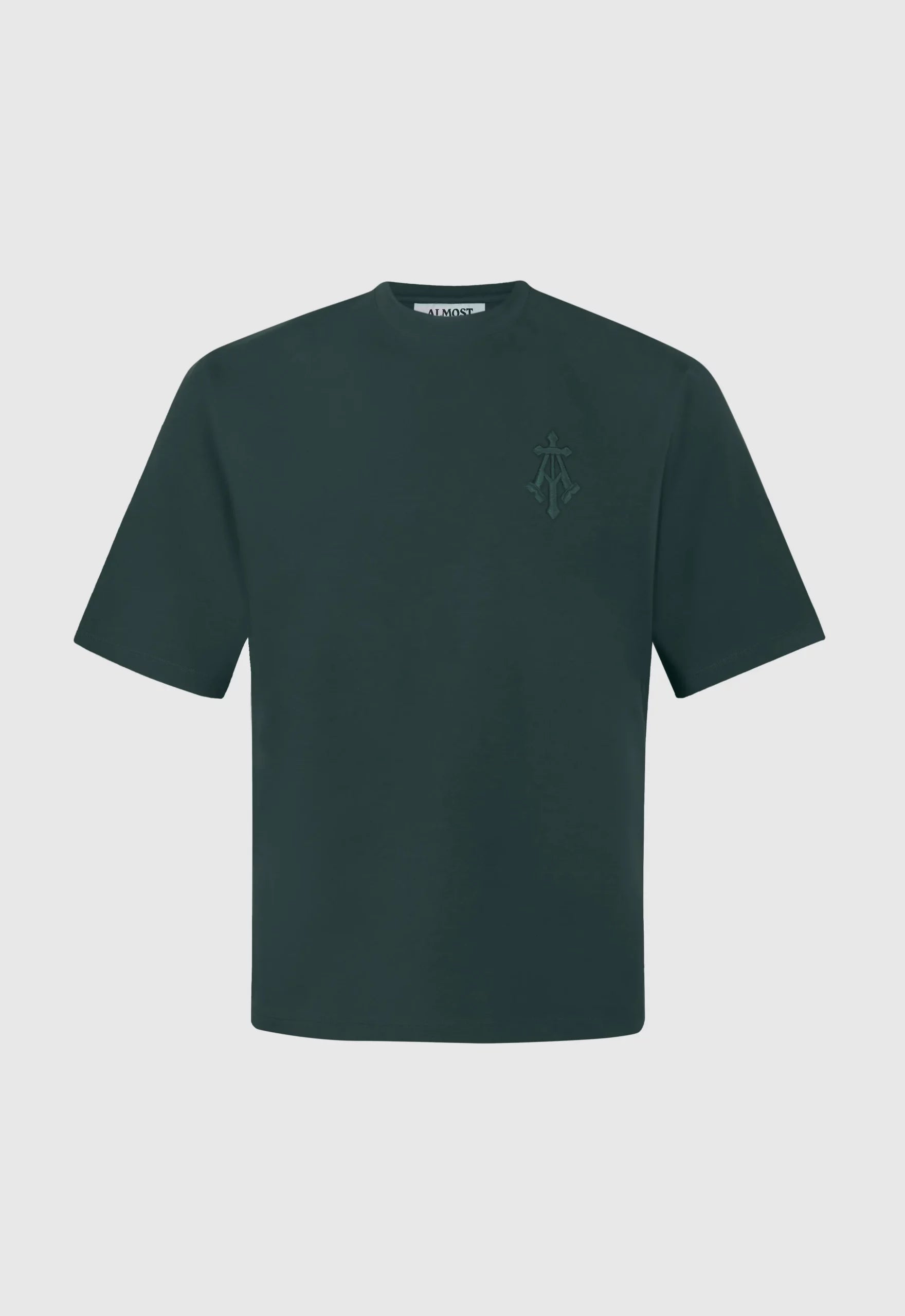 Alpha Cross Embroidered Boxy Tee In Green