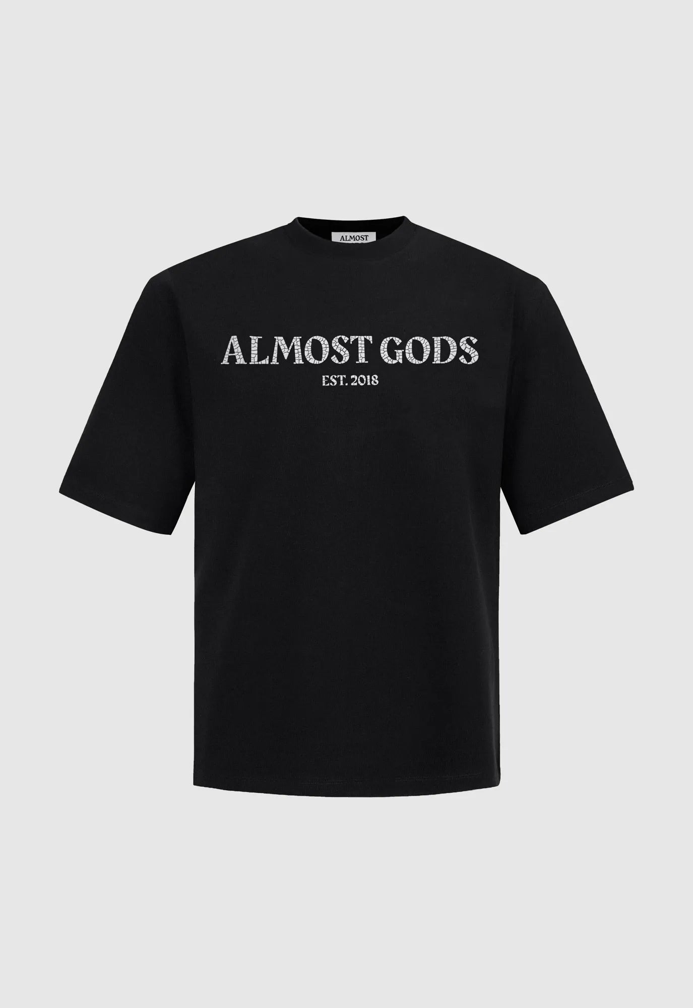 Cracked Logo Relaxed Tee in Black