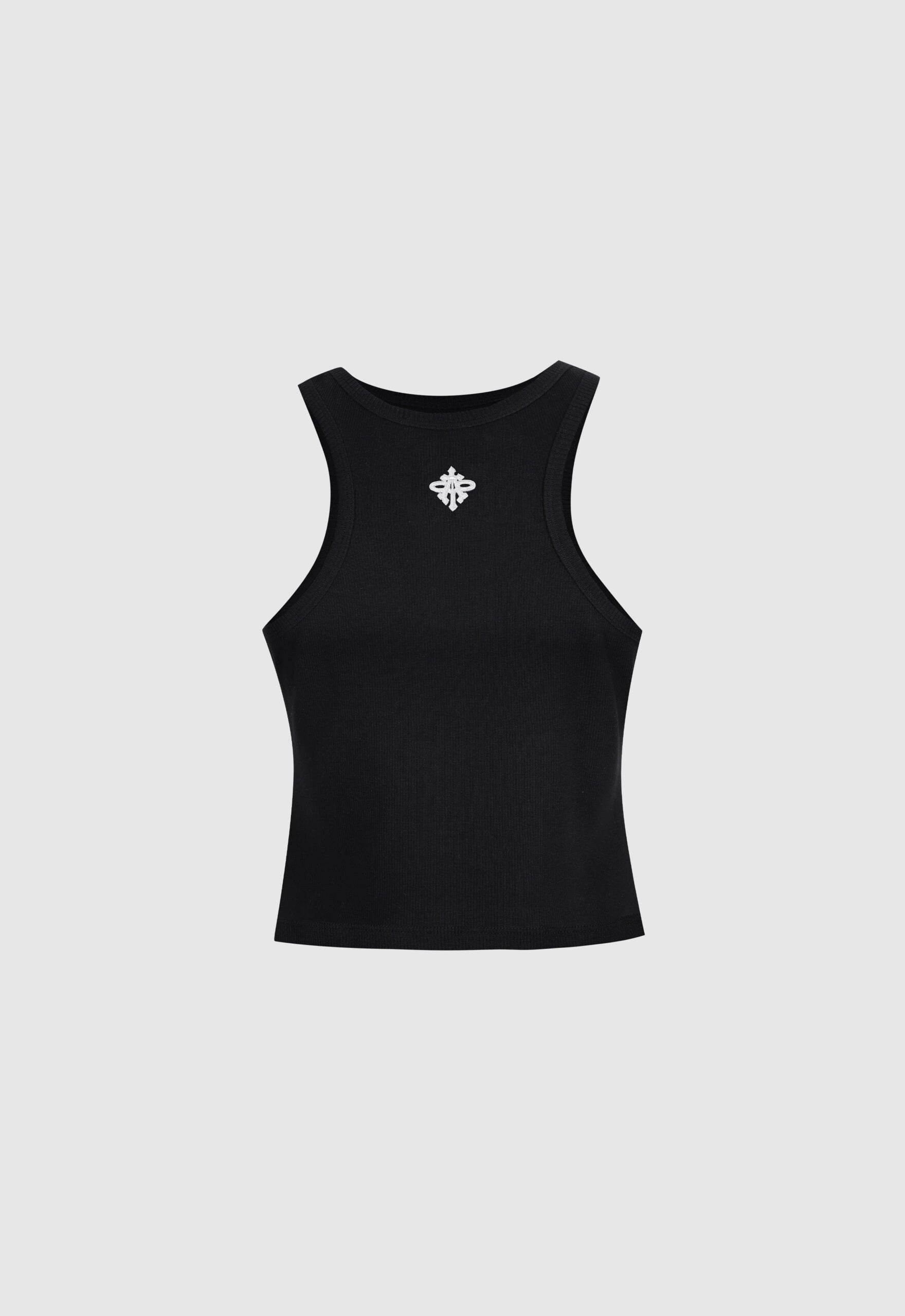 Alpha Cross Ribbed Tank In Black