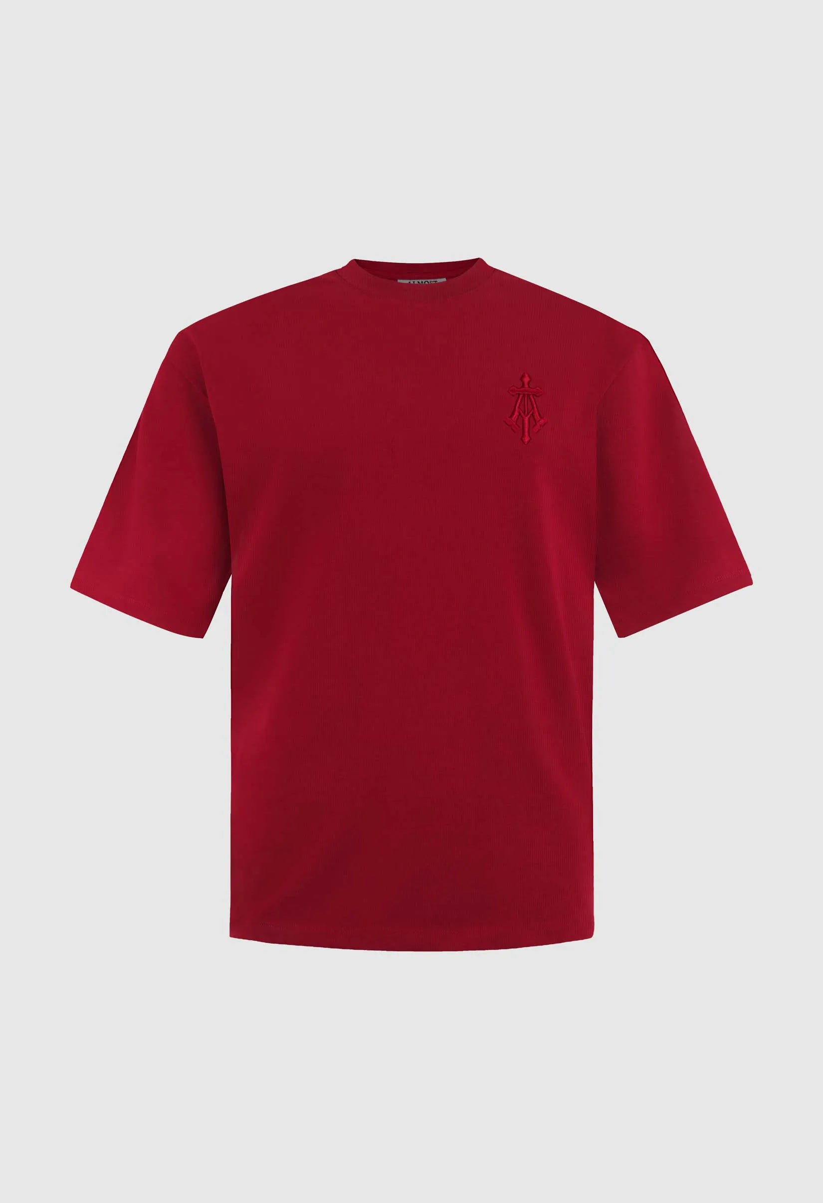 Alpha Cross Embroidered Boxy Tee In Red