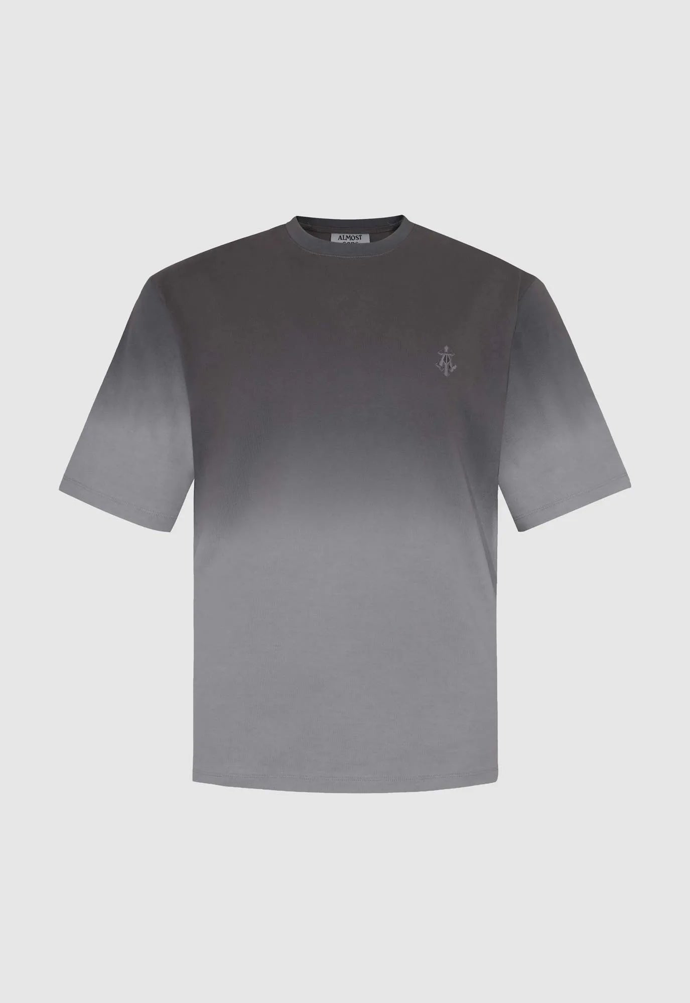 Alpha Cross Dip-Dye Relaxed Tee in Grey