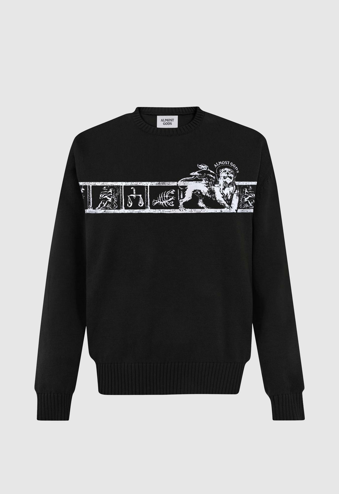 Zodiac Knit Sweater in Black
