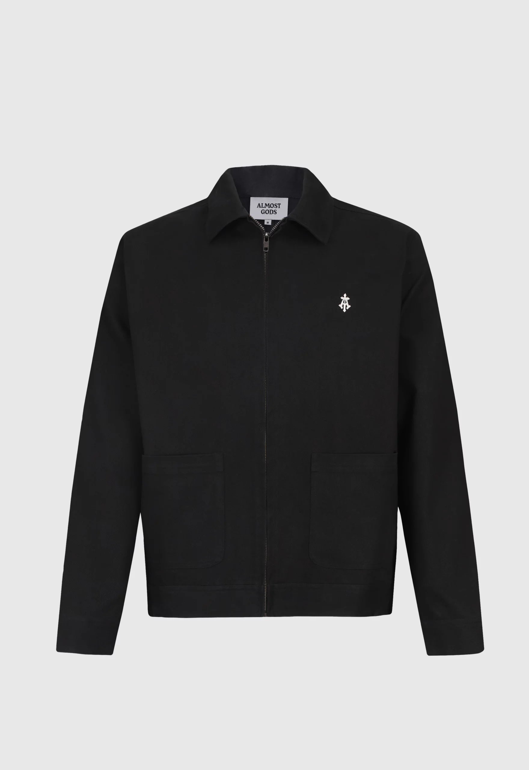 Constructed Artist Jacket In Black Cotton Twill