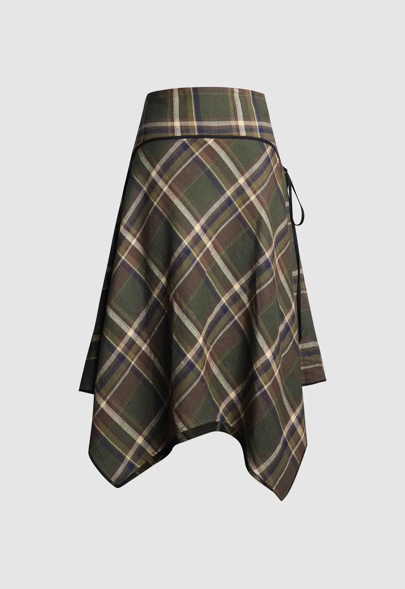 Plaid Panel Skirt