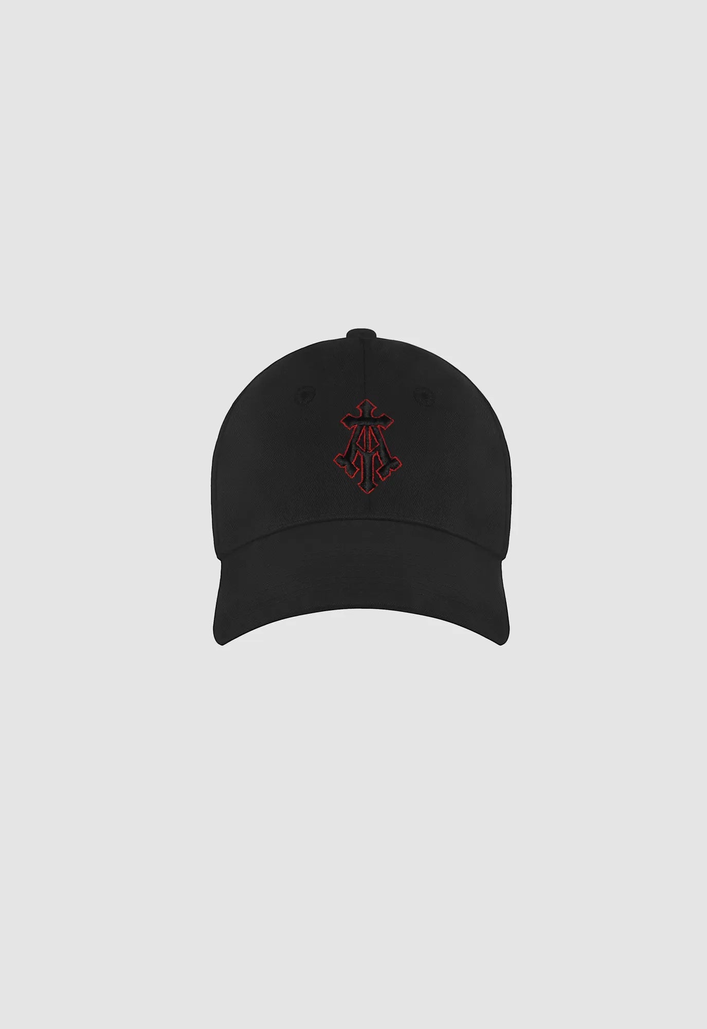 Alpha Cross Embroidered Cap in Black