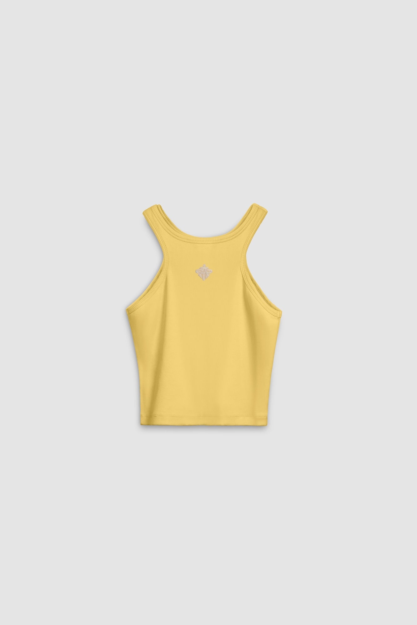 Alpha Cross Ribbed Tank Top in Butter Yellow