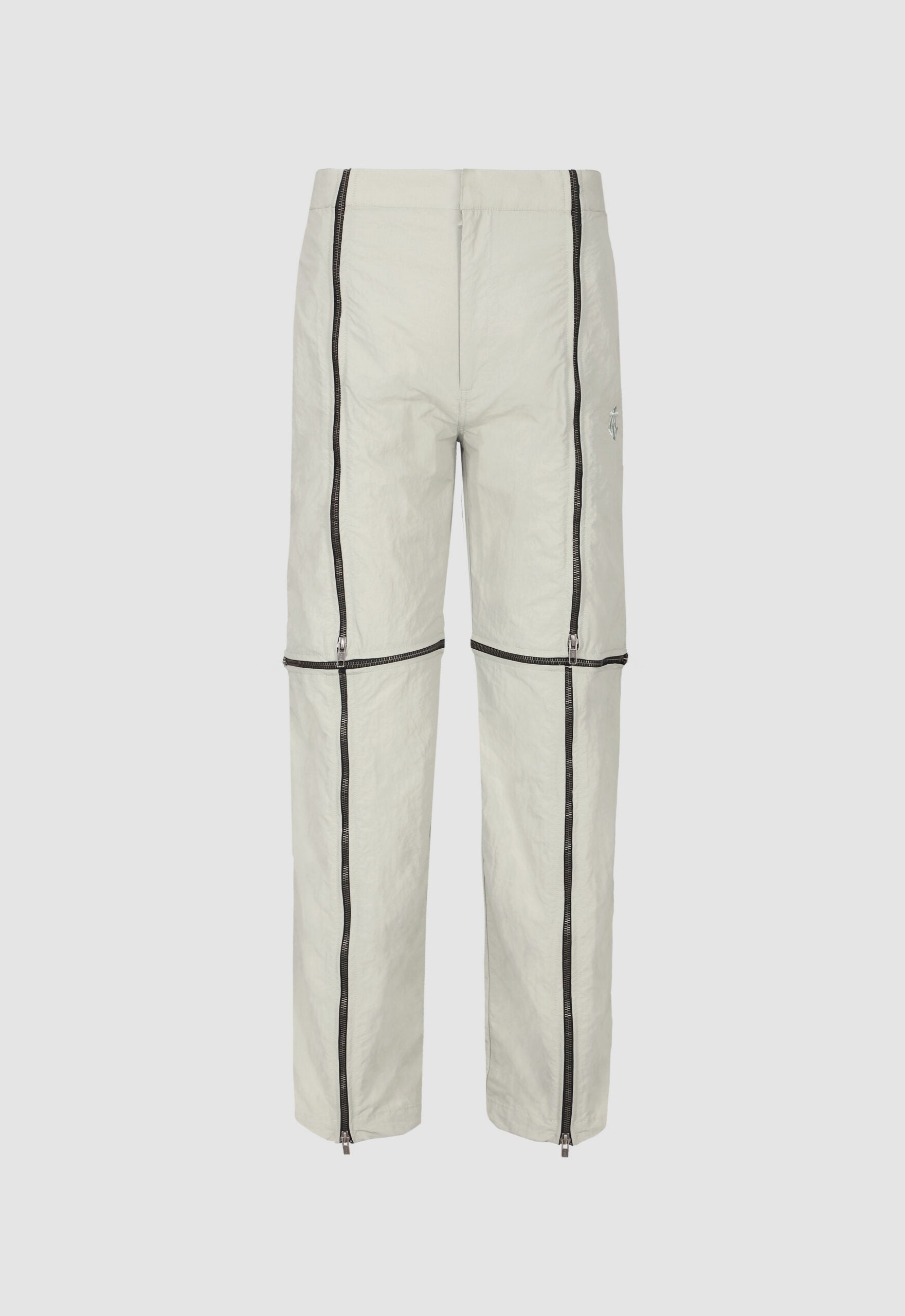 Crushed Nylon Detachable Zip Pants In Sage