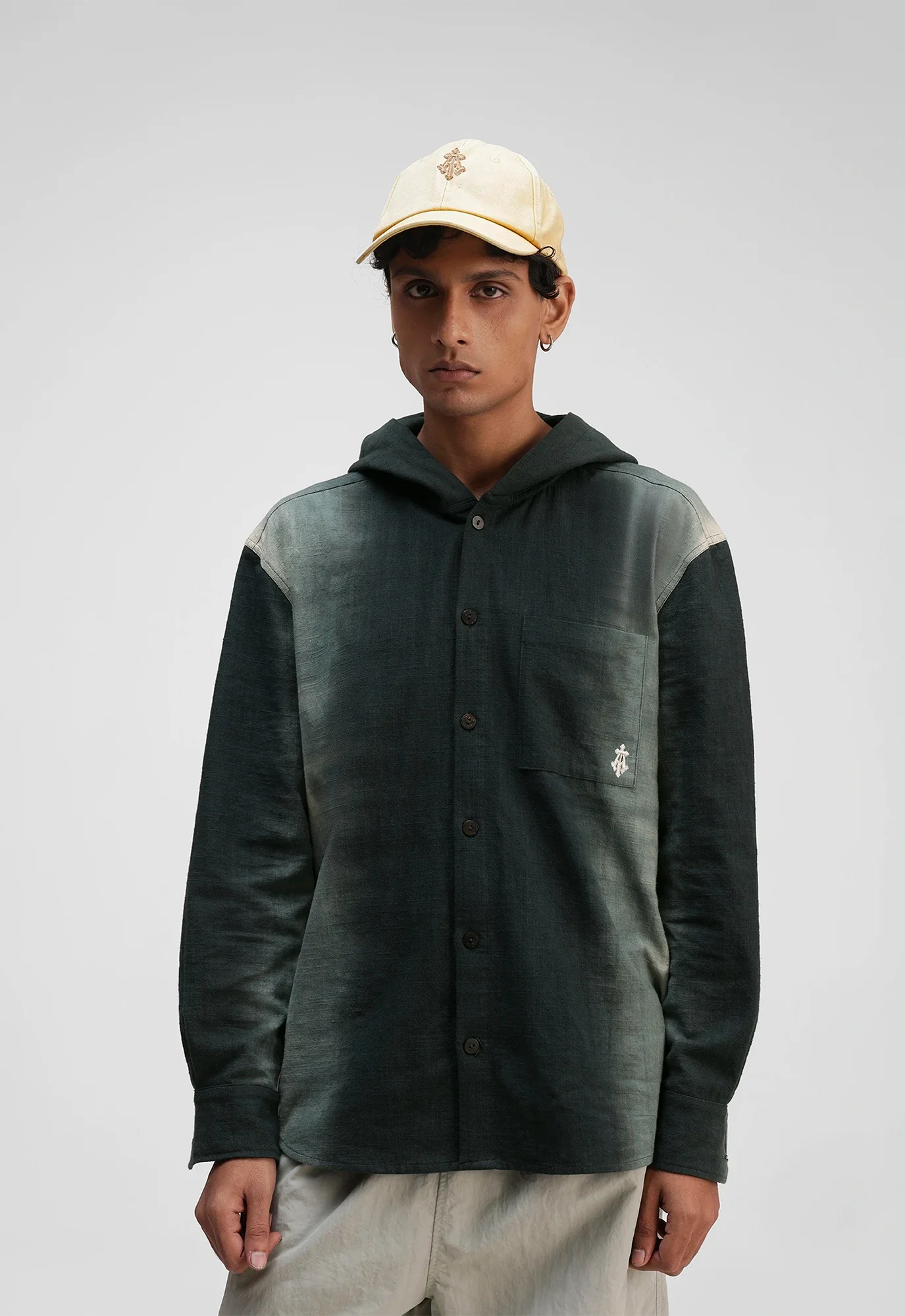 Hand Dyed Emanate Relaxed Shirt with Hood