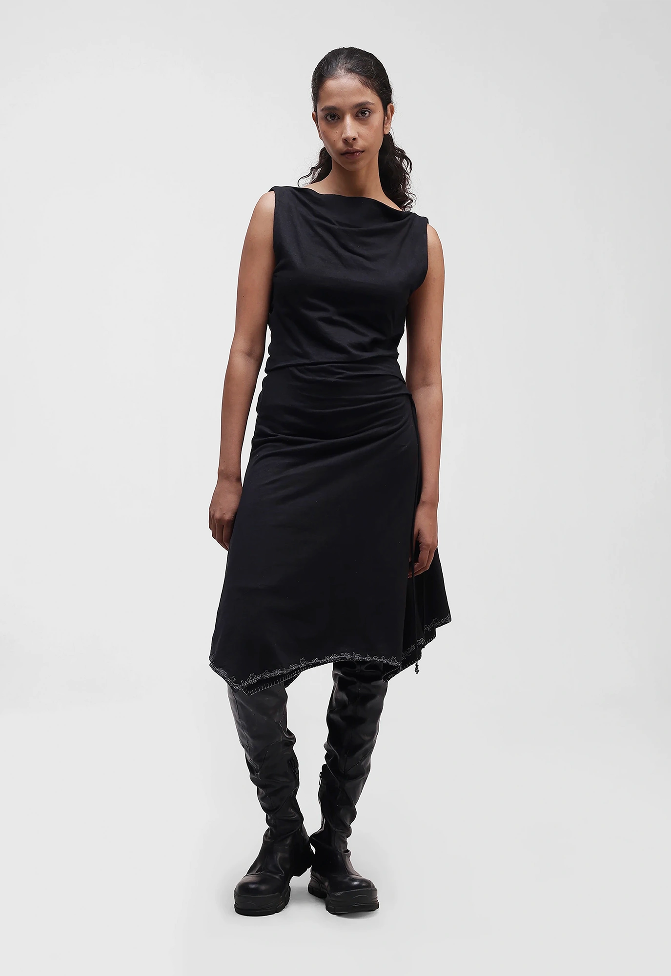 Assymetric Layered Knit Dress