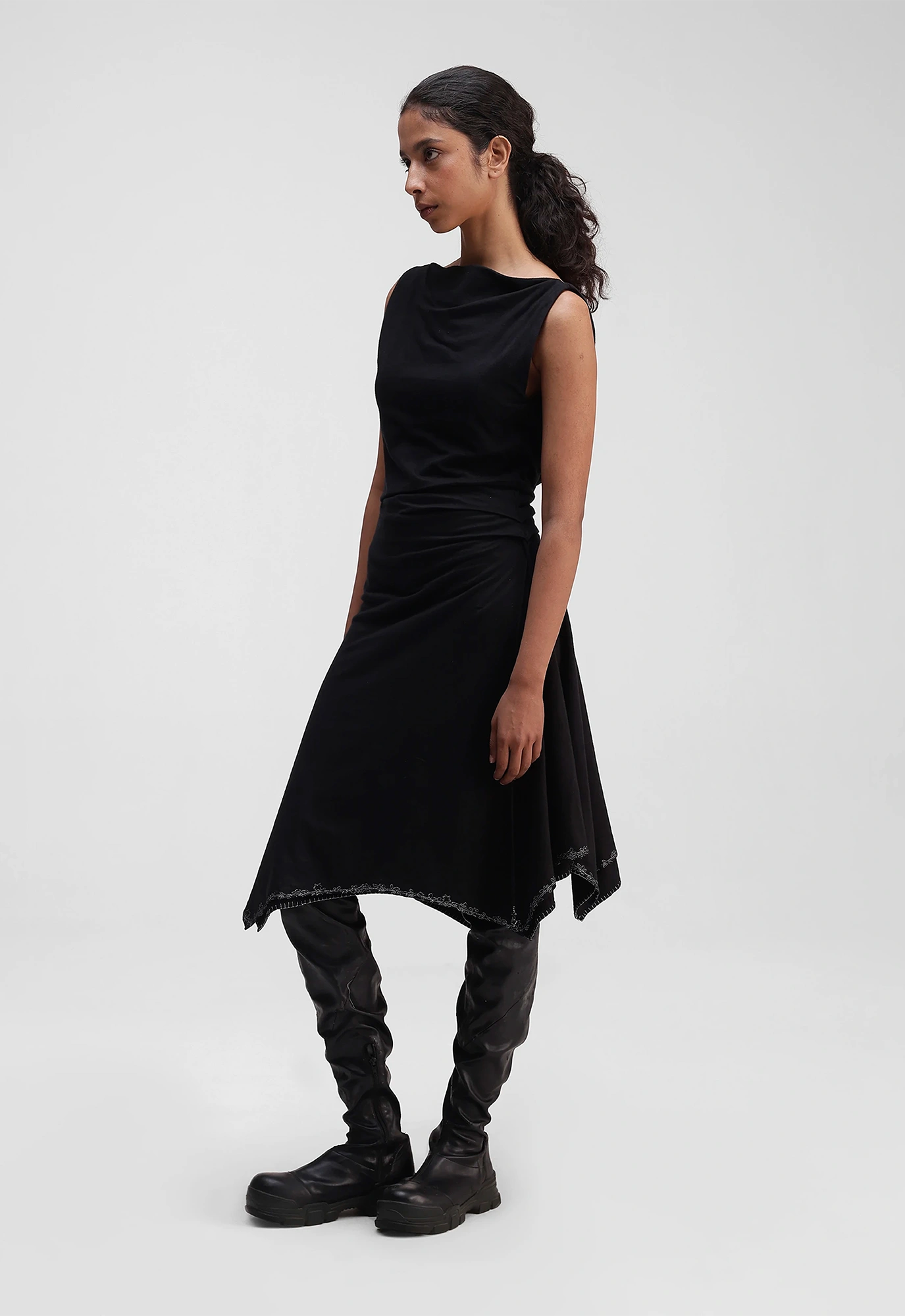 Assymetric Layered Knit Dress