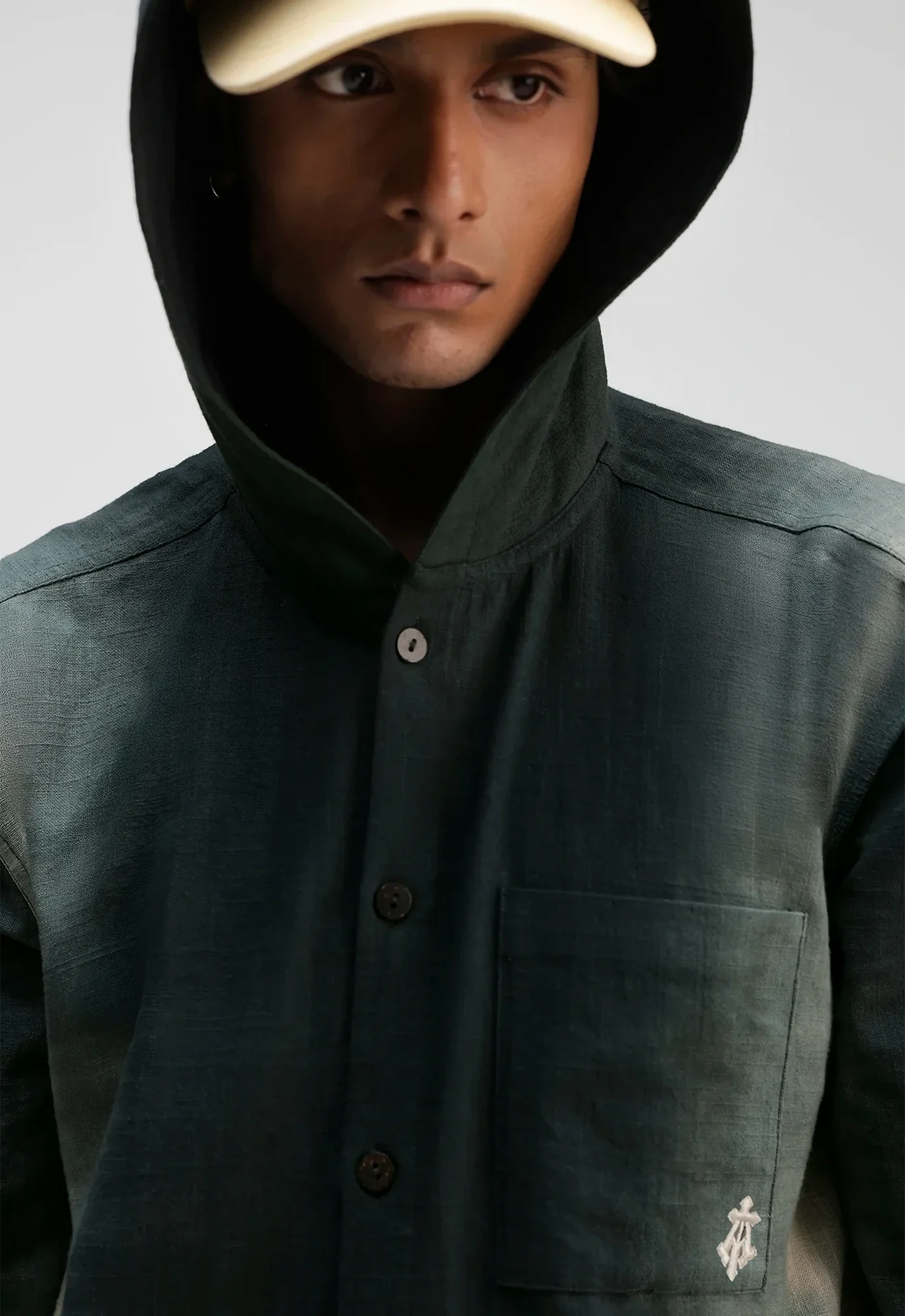 Hand Dyed Emanate Relaxed Shirt with Hood