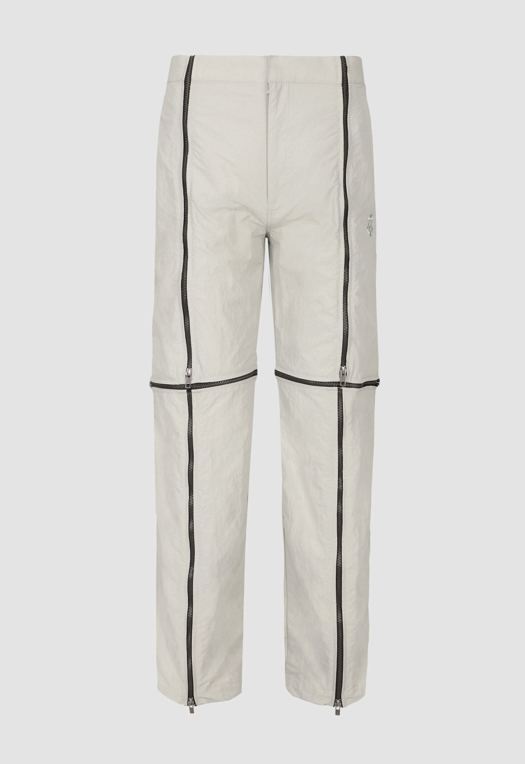 Crushed Nylon Detachable Zip Pants In Sage