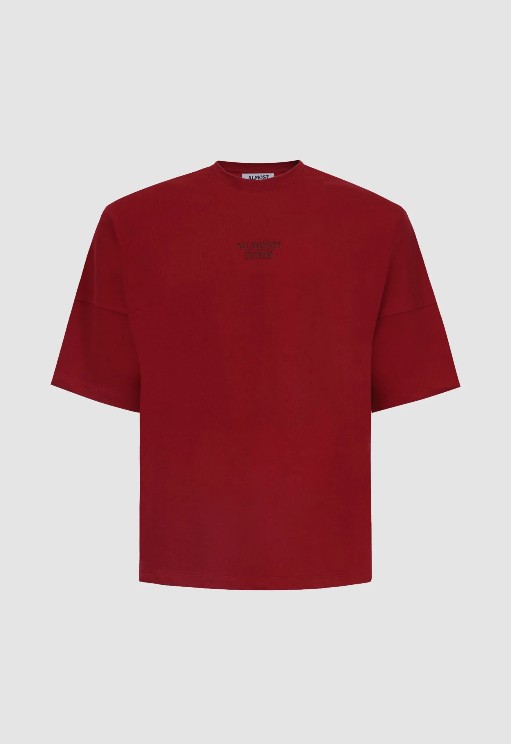 Logo Drop Shoulder Tee in Red