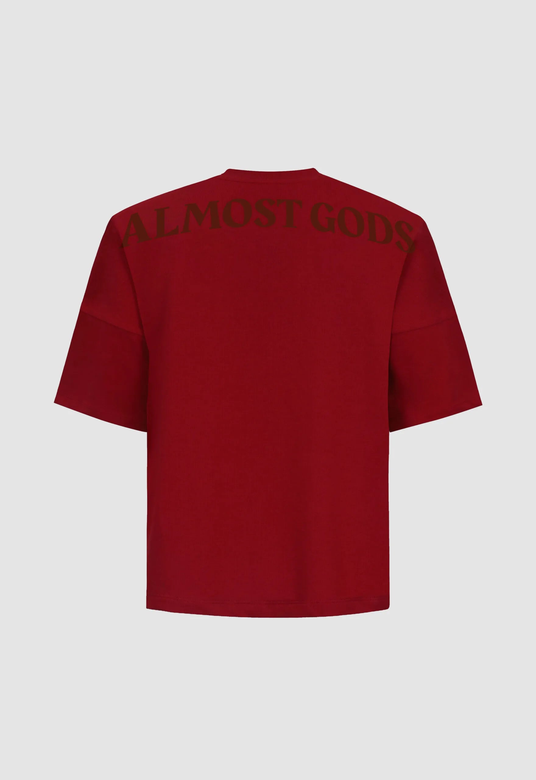 Logo Drop Shoulder Tee in Red