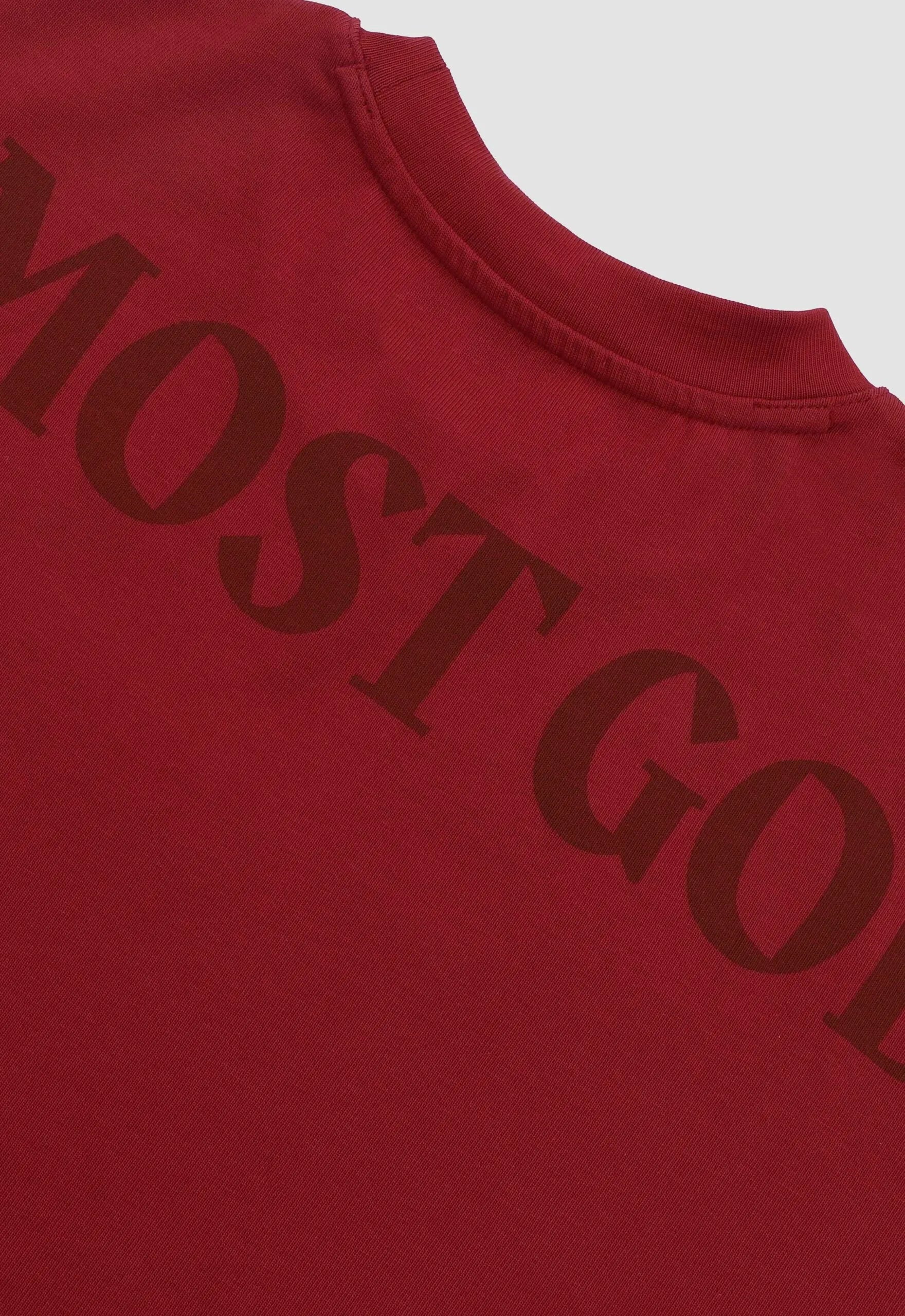 Logo Drop Shoulder Tee in Red