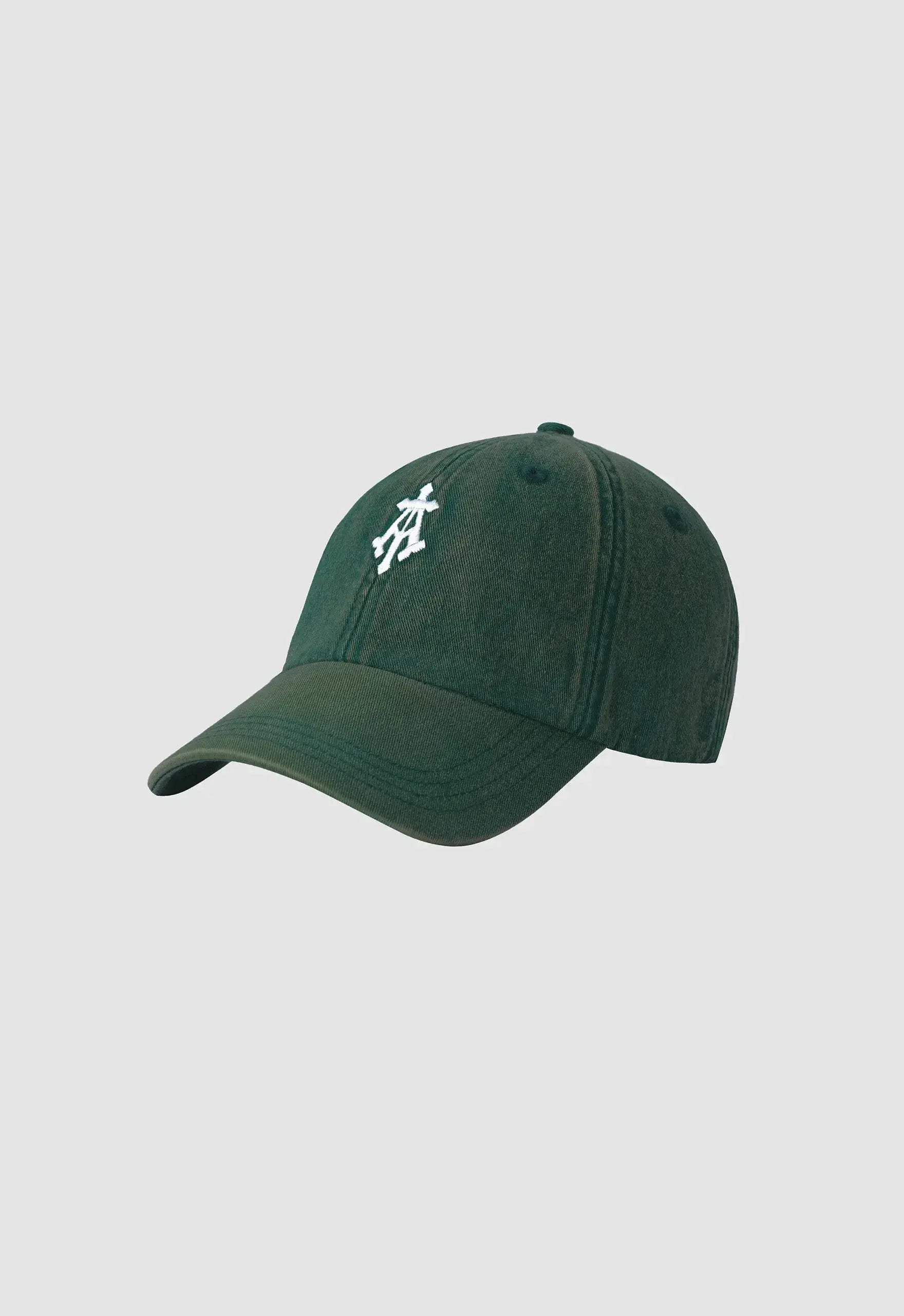 Alpha Cross Embroidered Cap in Stonewashed Pine