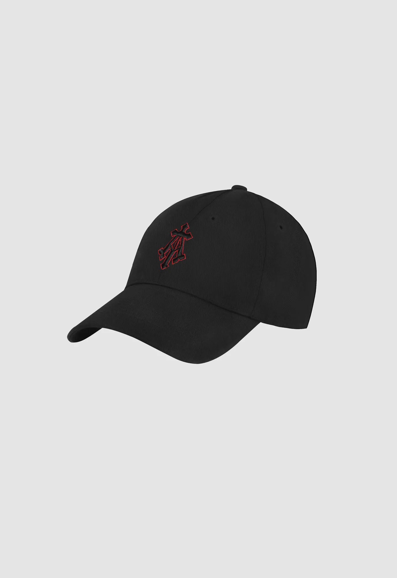 Alpha Cross Embroidered Cap in Black