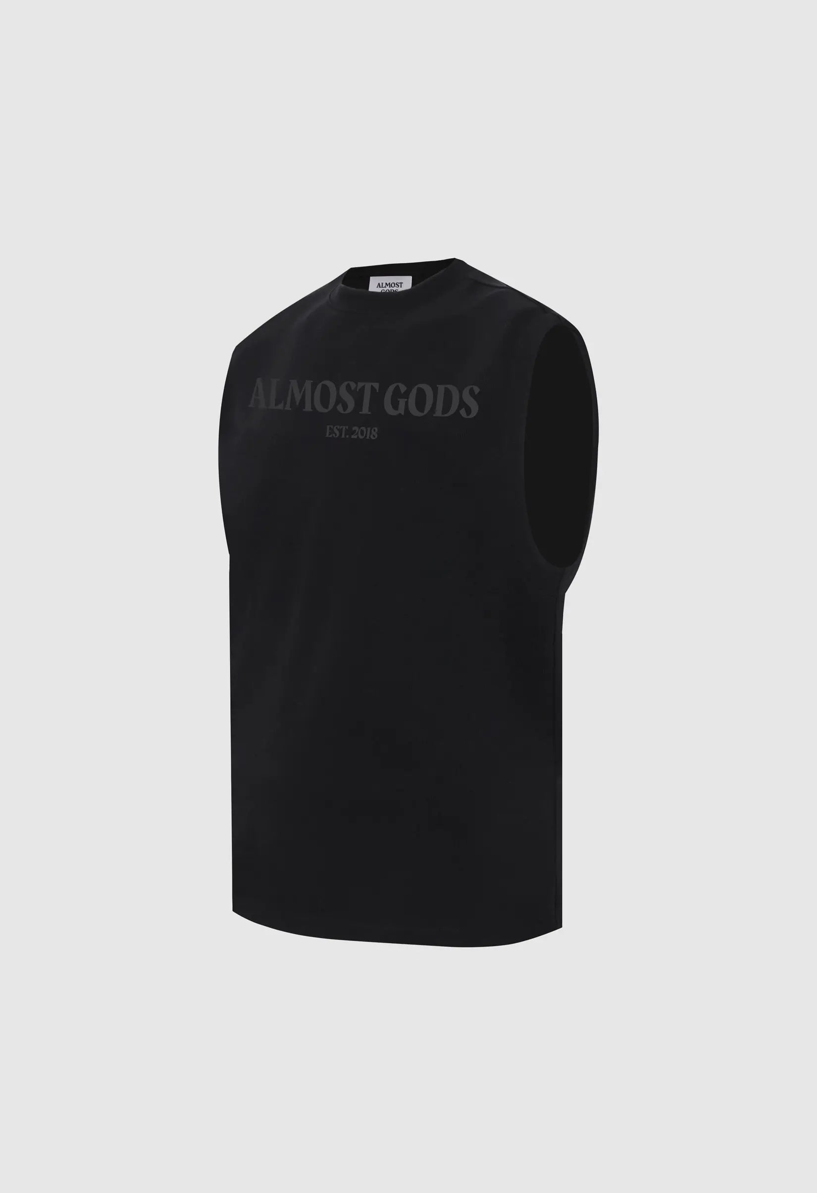 Almost Gods Est 2018 Sleeveless Tee In Black