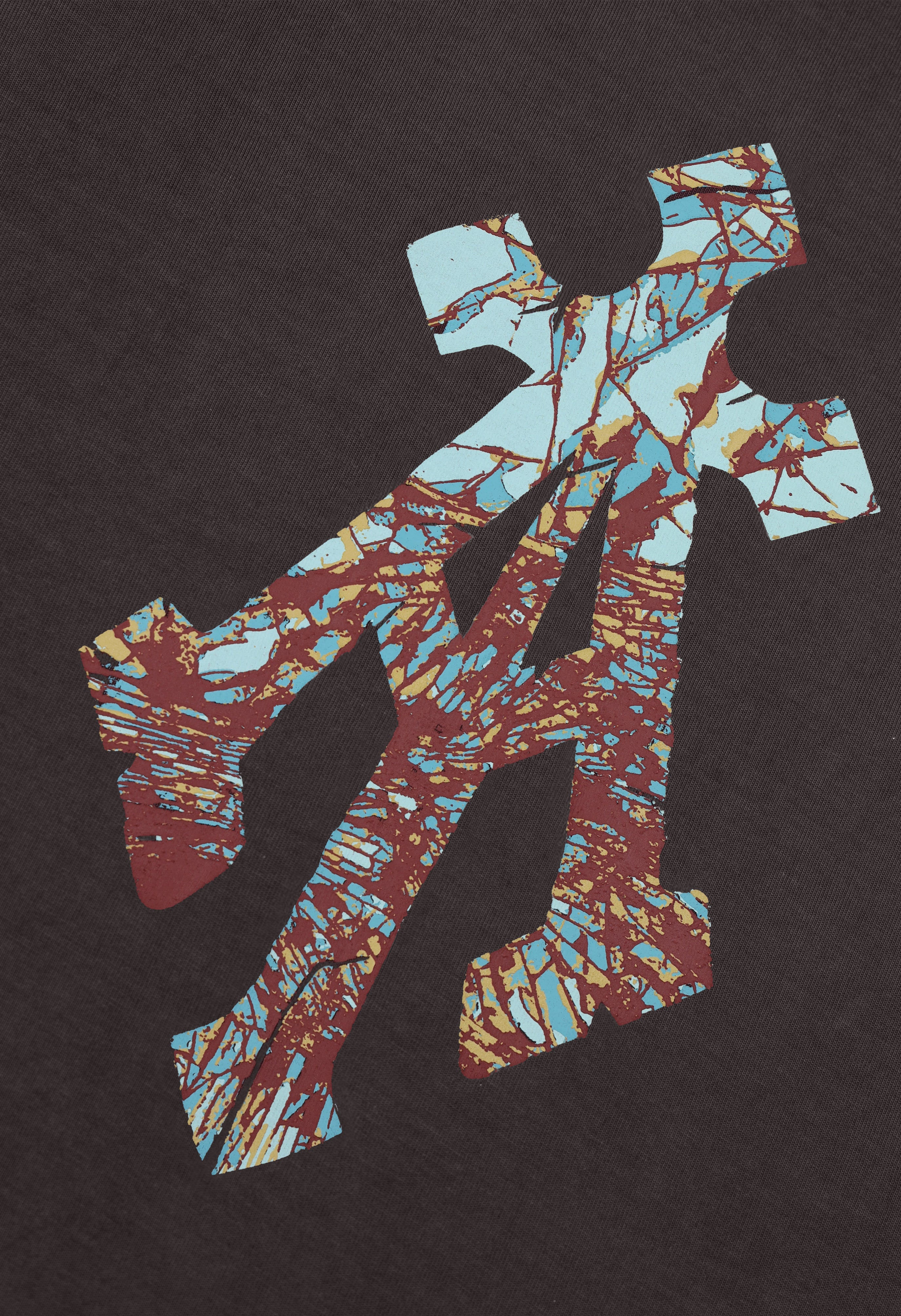 Shattered Alpha Cross Relaxed Tee with Pigment Wash