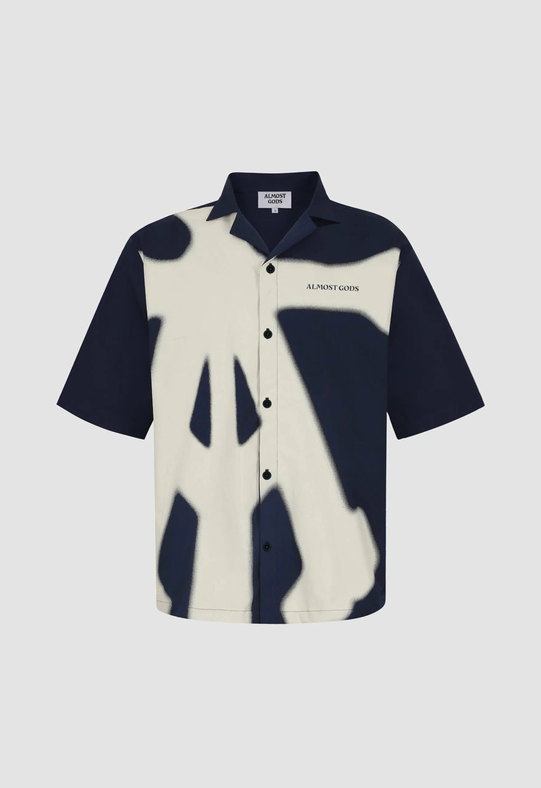 Alpha Cross Spray Paint Relaxed Shirt In Navy
