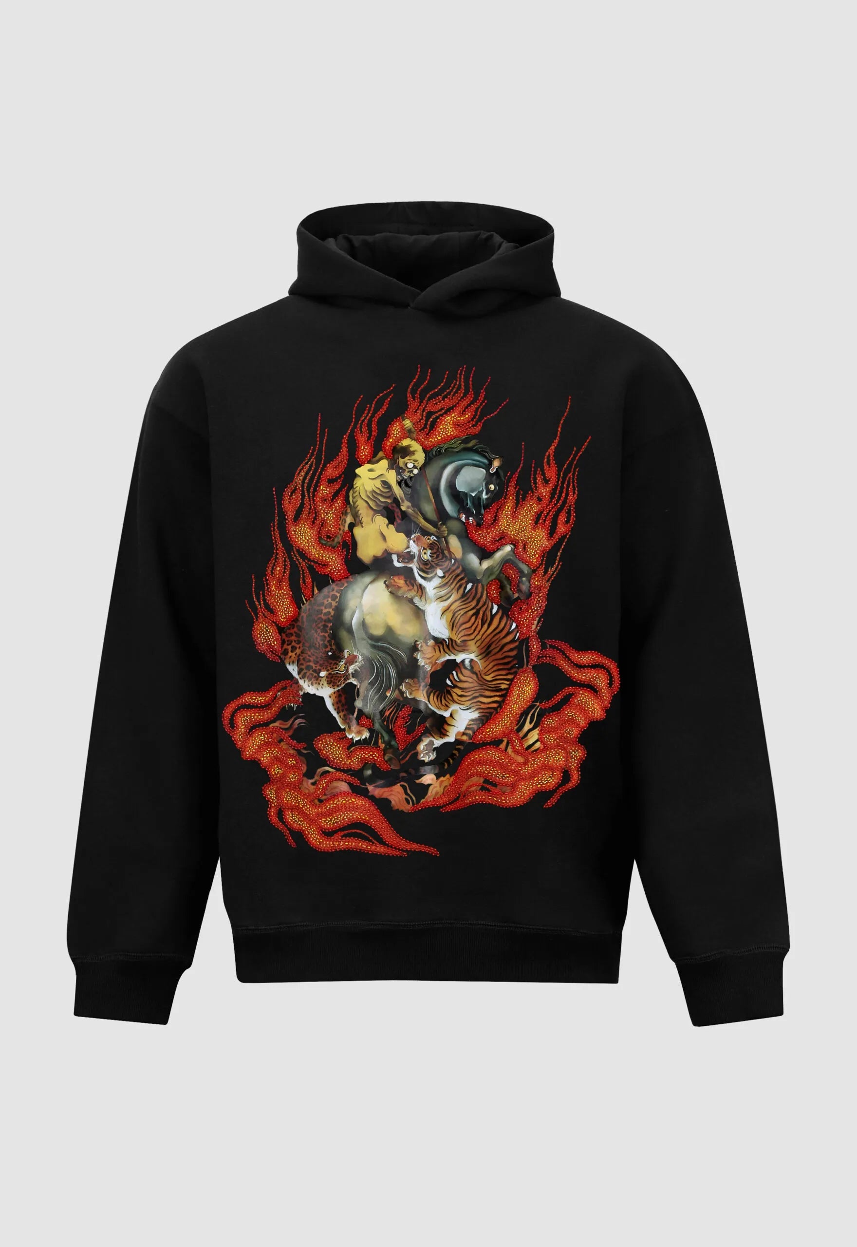 Dynamis Hand Embroidered Kardana Hoodie In Black