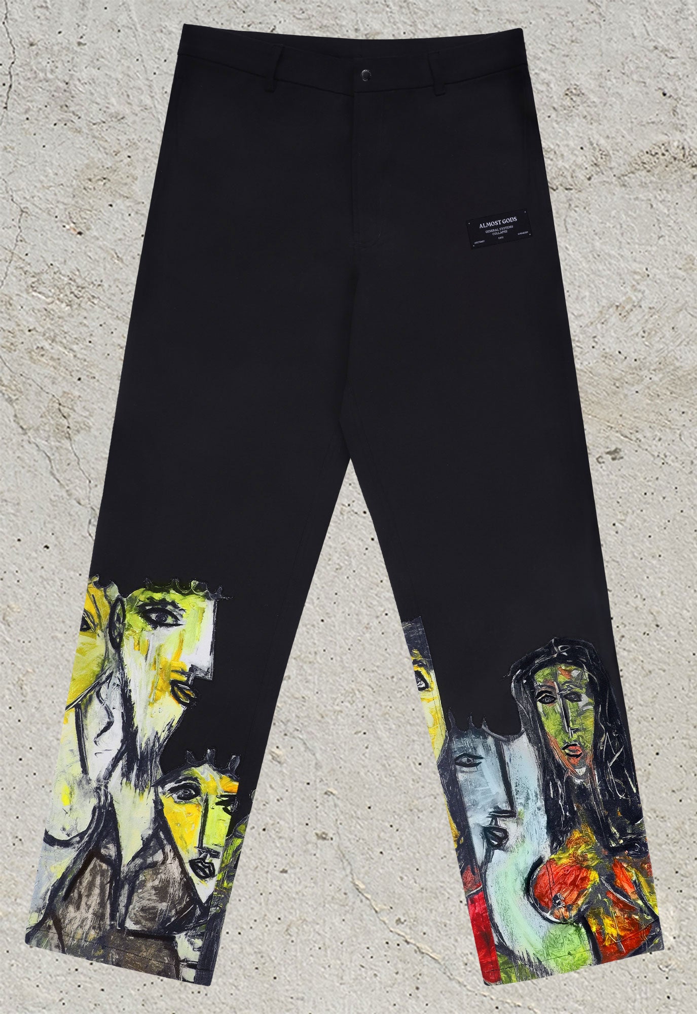 BLACK PAINTED PANTS