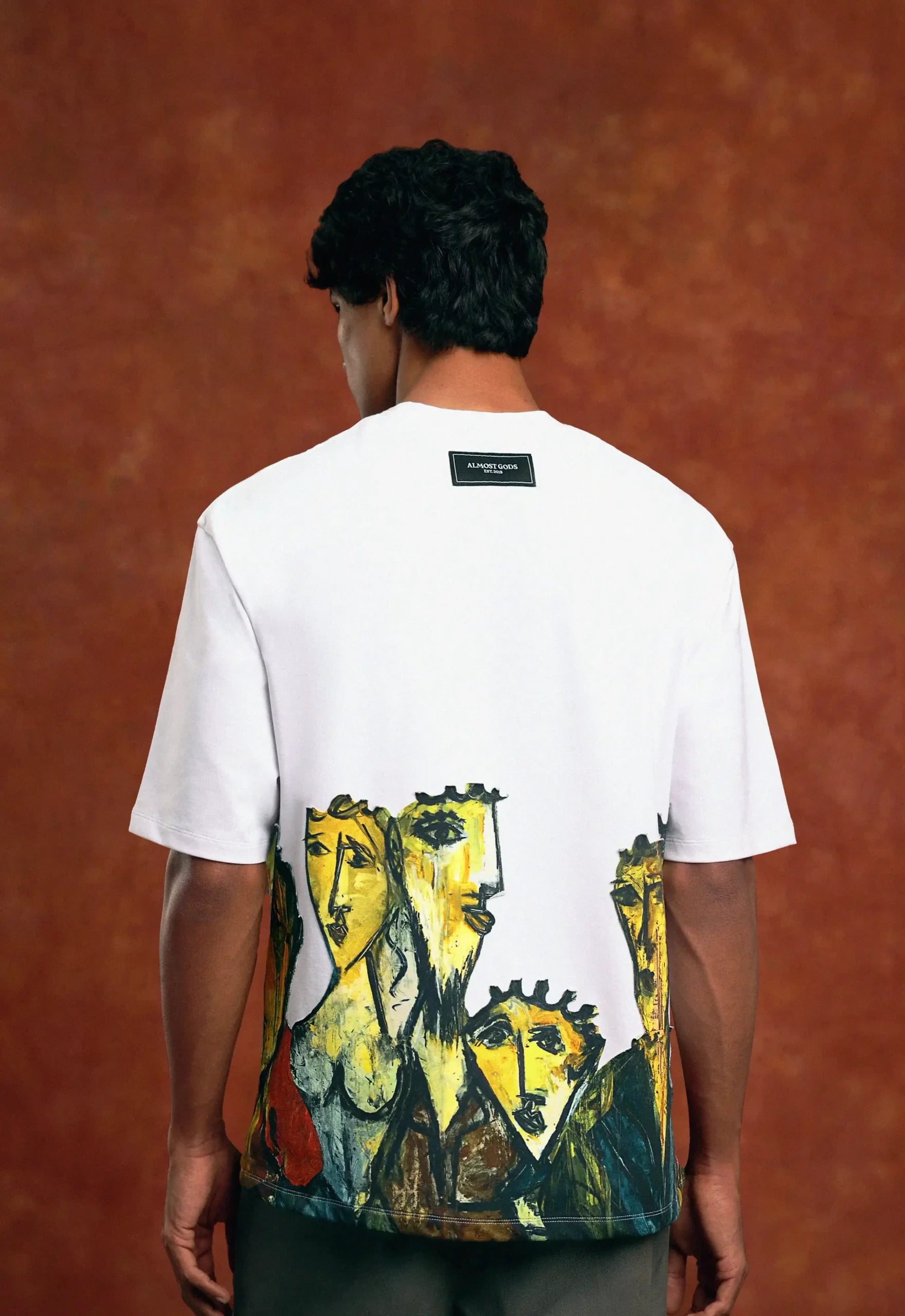 Painted Boxy Tee in White