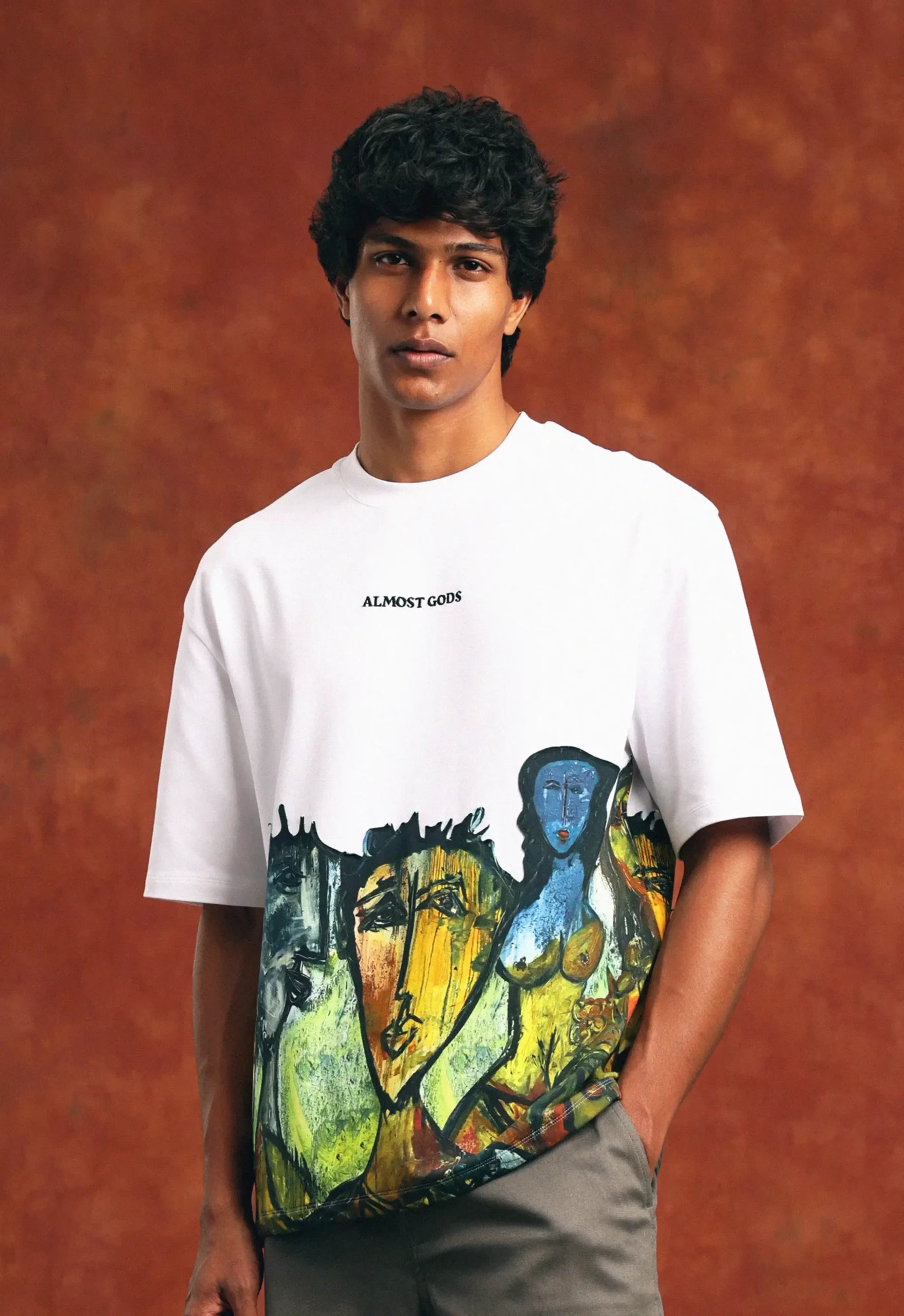 Painted Boxy Tee in White