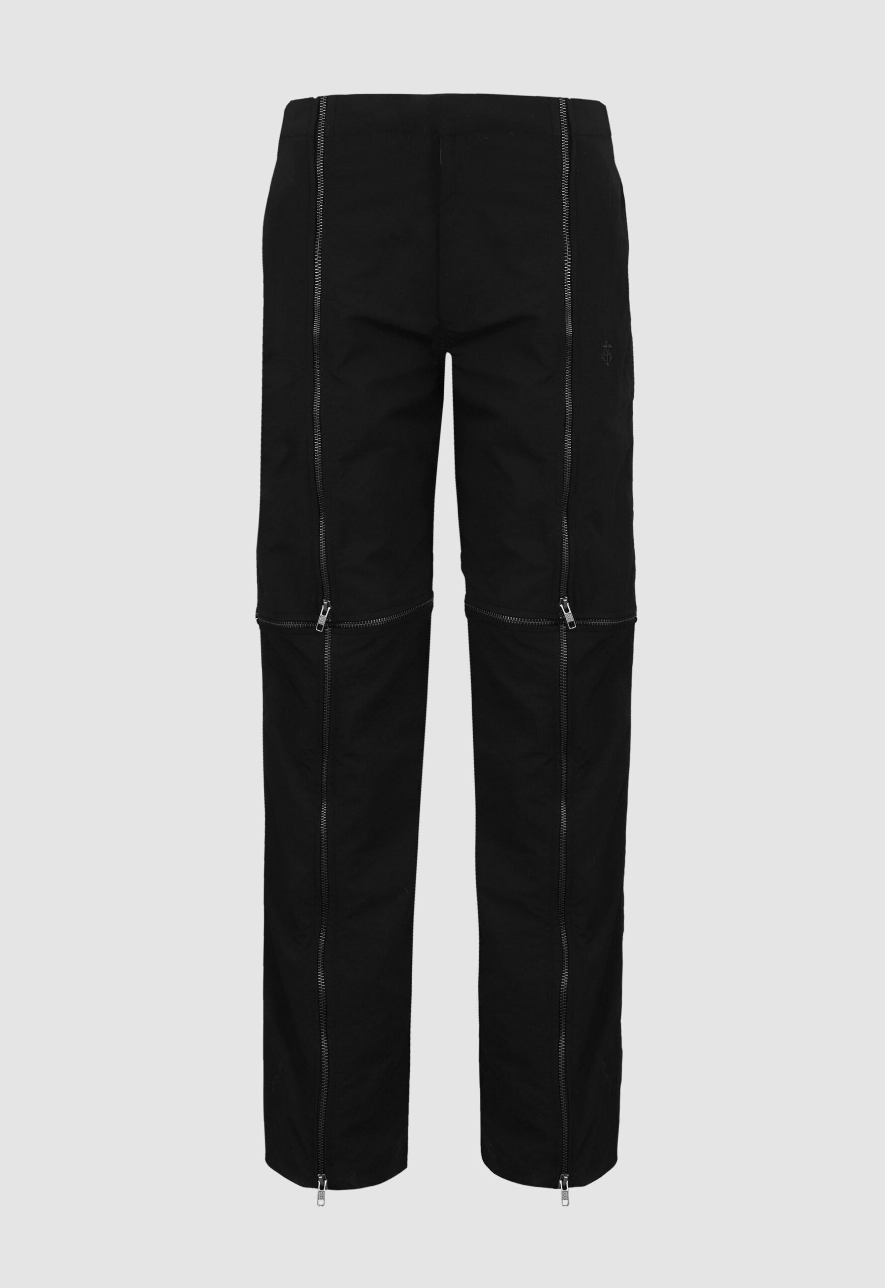 CRUSHED NYLON DETACHABLE ZIP PANTS IN BLACK - almostgods.com