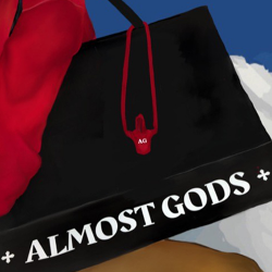 The Almost Gods shopping bag featuring a miniature Red Drape Hoodie marked to celebrate the brand’s 4th birthday. These miniatures will be available with every purchase from the store during 18th-28th March.